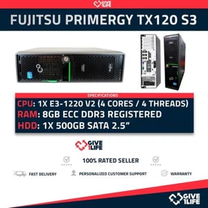 Fujitsu Primergy TX120 S3 Workstation 4SFF 1x E3-1220 V2 8GB RAM - Picture 1 of 7