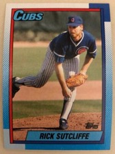 1990 Topps Rick Sutcliffe Baseball Card #640 Cubs Pitcher High Grade