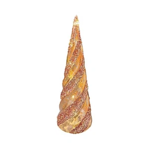 New Charming Design LED Rose Gold Swirl Cone ornament Christmas Decor G-80 - Picture 1 of 2