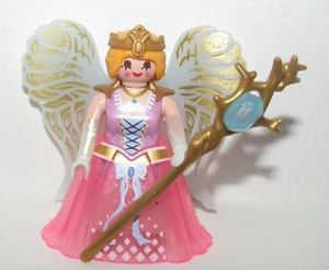 Playmobil Angel Woman w/ white golden wings & blue stone scepter - Picture 1 of 4