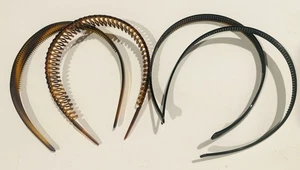 Vintage Damen Stirnbänder Haarschmuck 90er Konvolut 4 Stück braun schwarz Zähne " - Bild 1 von 11