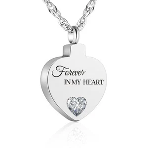 Crystal Cremation Urn Necklace for Ashes Keepsake Birthstone Cremation Jewelr... - Picture 1 of 7