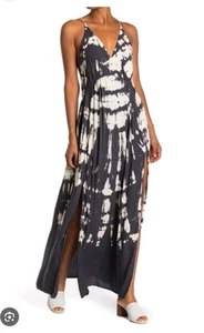 Young Fabulous Broke Tie-Dyed Maxi Dress Sleeveless Pullover Slits Size Medium - Picture 1 of 14