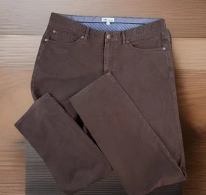 Pantalones Peter Millar Corona Vintage Lona Marrón Frente Plano Hombres Talla 35x33 MF19B86 - Imagen 1 de 6