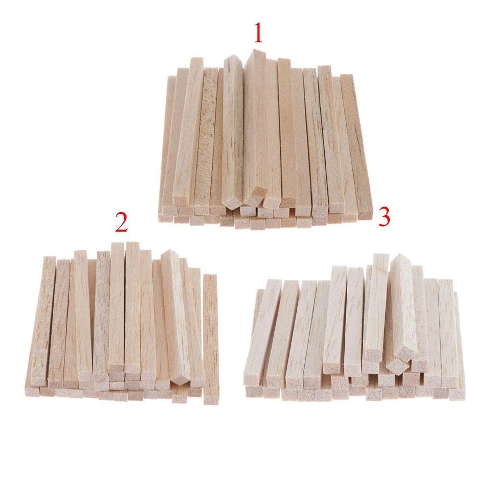 30x Plain Balsa wood quadrate Stick Dowel Rod Modelling Mini Woodcrafts - Image 1 of 1