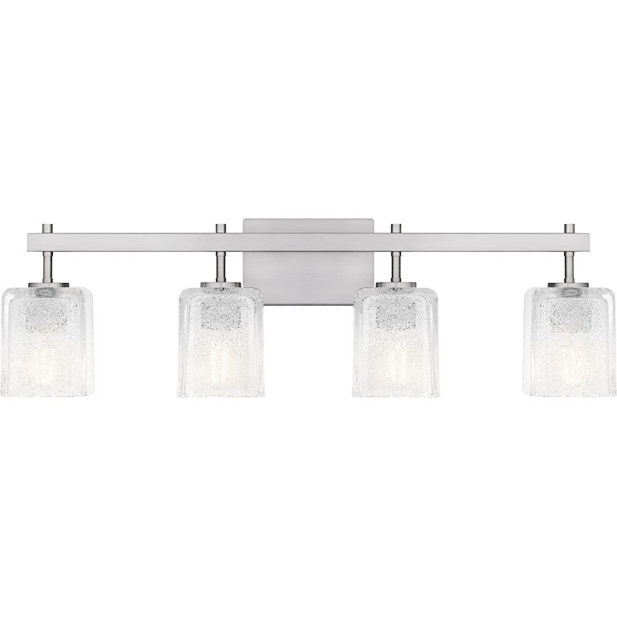 Luz de baño Quoizel Brenthouse 4Lt, spray de níquel/claro/arena interior - BTH8631BN Foto 1 de 1