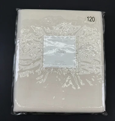 NEW Restoration Hardware Drapery 50 x 120” SILK Organza (Off) White Rod Pocket - Image 1 of 4