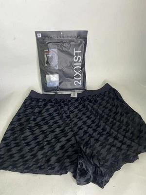 2xist Sexy Terciopelo Ultra Bajo Tiro Boxers Negro Malla Cuadros Hombres Talla M Foto 1 de 4