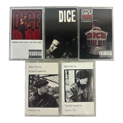Andrew Dice Clay Lot X 5 Cassettes Dice Rules, Dice, 40 Too Long, Laughter Dies Foto 1 de 4