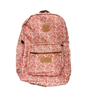 Mochila Lucky Brand Coral y Blanco Ornamentada Estampado Floral Bolsillos Laterales 15” Laptop - Imagen 1 de 4