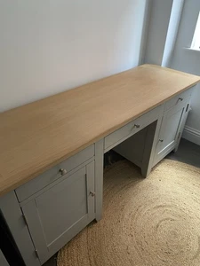 Cotswold Chester Dove Grey Double Pedestal Desk - Picture 1 of 7