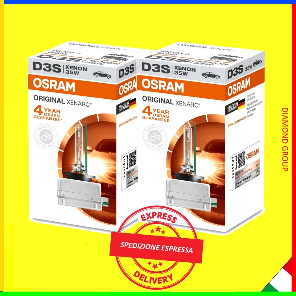 2X COPPIA DI LAMPADE OSRAM D3S ORIGINAL XENARC FARI XENO HBI XENON 66340 FARO 💎 - Immagine 1 di 1