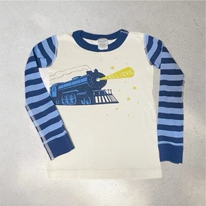 Hanna Andersson The Polar Express "Believe" Zug gestreift Pyjama Oberteil Shirt Gr. 5 - Bild 1 von 11