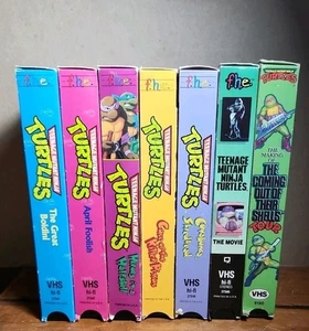 90s Teenage Mutant Ninja Turtles VHS The Movie, Coming Out Shells, Cartoon Lot - Picture 1 of 8