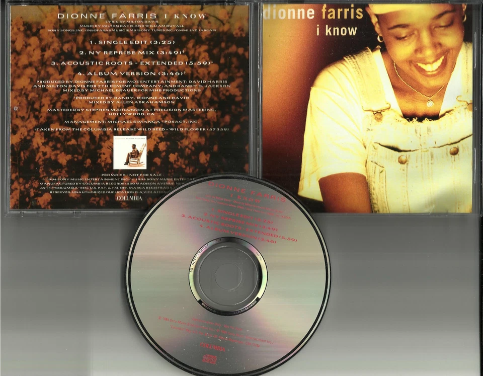DIONNE FARRIS I know w/ EXTENDED ACOUSTIC & RARE MIX & EDIT PROMO DJ CD single - Image 1 of 1
