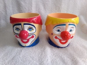 2 Vintage Ringling Bros Barnum & Bailey Circus Clown Plastic Mugs/Cups - Picture 1 of 13