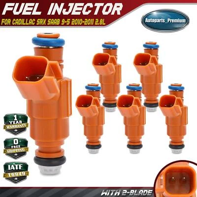 Inyector de combustible nuevo 6 piezas con juntas tóricas para Cadillac SRX Saab 9-5 2010-2011 V6 2,8 L Foto 1 de 4