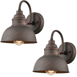Rustic Wall Sconces Set of 2 Gooseneck Barn Light Fixture for Bedroom Bathroom - Picture 1 of 12