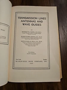 Transmission Lines Antennas And Wave Guides By Ronold King 1945 - Picture 1 of 17