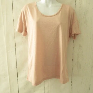 New $45 Nike Yoga Top M Medium Blush Pink Cut Out Back Short Sleeve Dri Fit - Picture 1 of 8