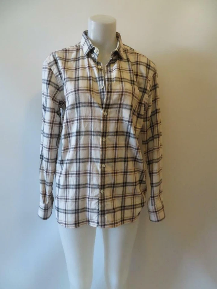 CAMISA MASCULINA SPURR XADREZ CREME VERMELHO PRETO BOTÃO PARA BAIXO TAMANHO M* - Imagem 1 de 4