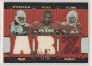 2006 Triple Threads Relic Combos /36 Larry Fitzgerald Antrel Rolle Anquan Boldin
