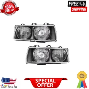 Headlights Headlamps Left & Right Pair Set of 2 for 92-99 BMW E36 3 Series - Picture 1 of 5