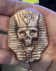 8-10 Oz .999 Copper Art Bullion 3D Skull 💀HAND MADE Great In Hand - Picture 1 of 4