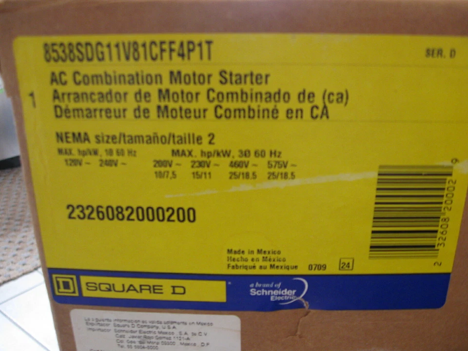 NEW RARE Square D Combination Motor Stater AC 50006-388-02C / 8538SDG11V81CFF4P1 - Image 1 of 4