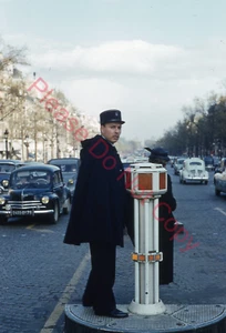 Original Slide 1950's Paris France Police Man Gendarmerie Poses for Photo 230N - Picture 1 of 1