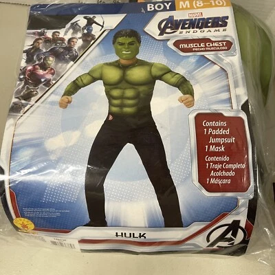 Talla M (8-10) Disfraz de Hulk Vengadores ENDGAME MUSCLE PECHT Niños NUEVO CON ETIQUETAS HALLOWEEN Foto 1 de 4