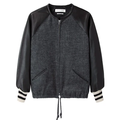 Isabel Marant Etoile Cypress Varsity Jacket Wool Leather Bomber Coat 36 M 6 - Image 1 of 4