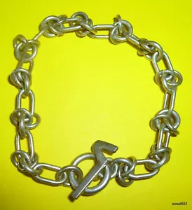 Pulsera de cadena vintage Versani plata esterlina logotipo barra en T círculo y bucles ovalados 7 - Imagen 1 de 9