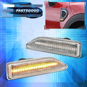 For 17-22 Mini Cooper Countryman Chrome LED Sidemarkers Lights Turn Signal Lamps