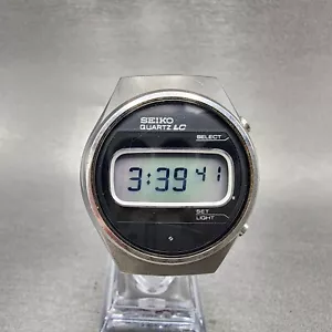 Seiko LC Digital Watch Men 38mm Stainless Steel Round 0644-8000 New Battery - Picture 1 of 11