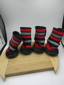 Petrich Rugged Reflective Neoprene Paw Protection Tall Dog Boots Shoes RED - M - Picture 1 of 12