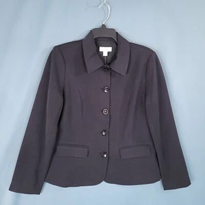 Appleseed's Women's Blazer Jacket Button Front Long Sleeve Black Size 6 - Picture 1 of 10