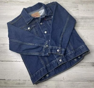Levi's Youth Denim Jean Jacket Dark Wash Medium 5-6 Yrs Size: 6 EUC! - Picture 1 of 9