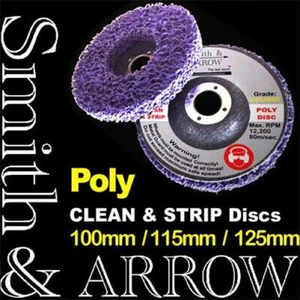 125mm STRIP DISC 5" POLY WHEEL PAINT RUST REMOVAL CLEAN ANGLE GRINDER x 2/10 - Picture 1 of 7