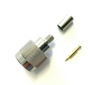 Paquete de 10 conectores coaxiales N macho crimpado RF para cable RG-8/X, LMR-240 - Imagen 1 de 3