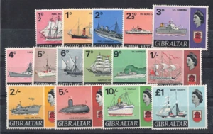 1967 Gibraltar Ships Stamps Set of 15 SG 200/13 MUH - Picture 1 of 1