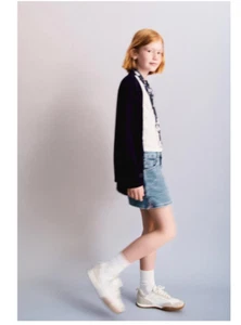 Zara Kids HEART DENIM SKIRT Skort Shorts Size 10 years - Picture 1 of 4