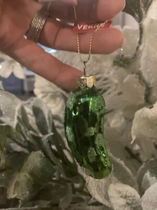 Glass Christmas Ornament NEW Green Pickle - Picture 1 of 4