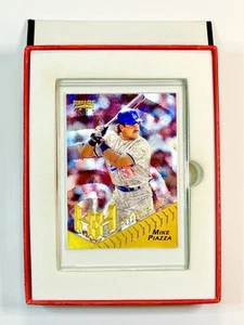 1996 Pinnacle Hardball Heroes Mike Piazza STARBURST GOLD FOIL SP - HOF Gold SP - Foto 1 di 7
