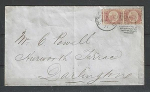 GB SG48 QV 1870 1/2d Rosa, Placa 6, Par Usado en Cubierta - Imagen 1 de 2