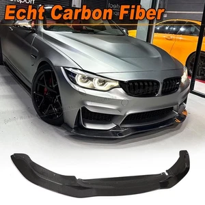 Carbon Frontlippe Front Stoßstangen Spoiler Lippe für BMW M4 F82 F80 M3 2014-19 - Picture 1 of 10