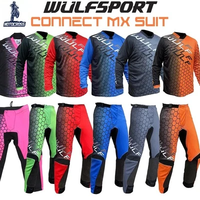 WULSPORT KINDER MX JERSEY HOSENANZUG WULF CORSAIR MOTOCROSS DIRT QUAD ATV BIKE CUB RACE KIT
