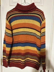 Vintage St Johns Bay Pullover Damen Medium Mehrfarbig Gestreift Rollkragen - Bild 1 von 4
