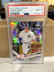 2017 Topps Chrome Rookie Variation SP Aaron Judge Running Refractor #169 PSA 10 - Imagen 1 de 2