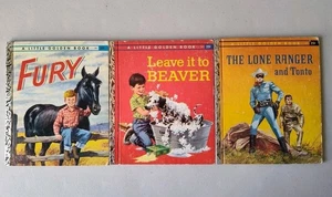 1957-59 3 Little Golden Books - Fury, Leave It To Beaver, Lone Ranger & Tonto - Bild 1 von 2